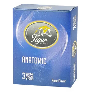 Tiger Anatomic Rose Flavor Condom 3's Pack